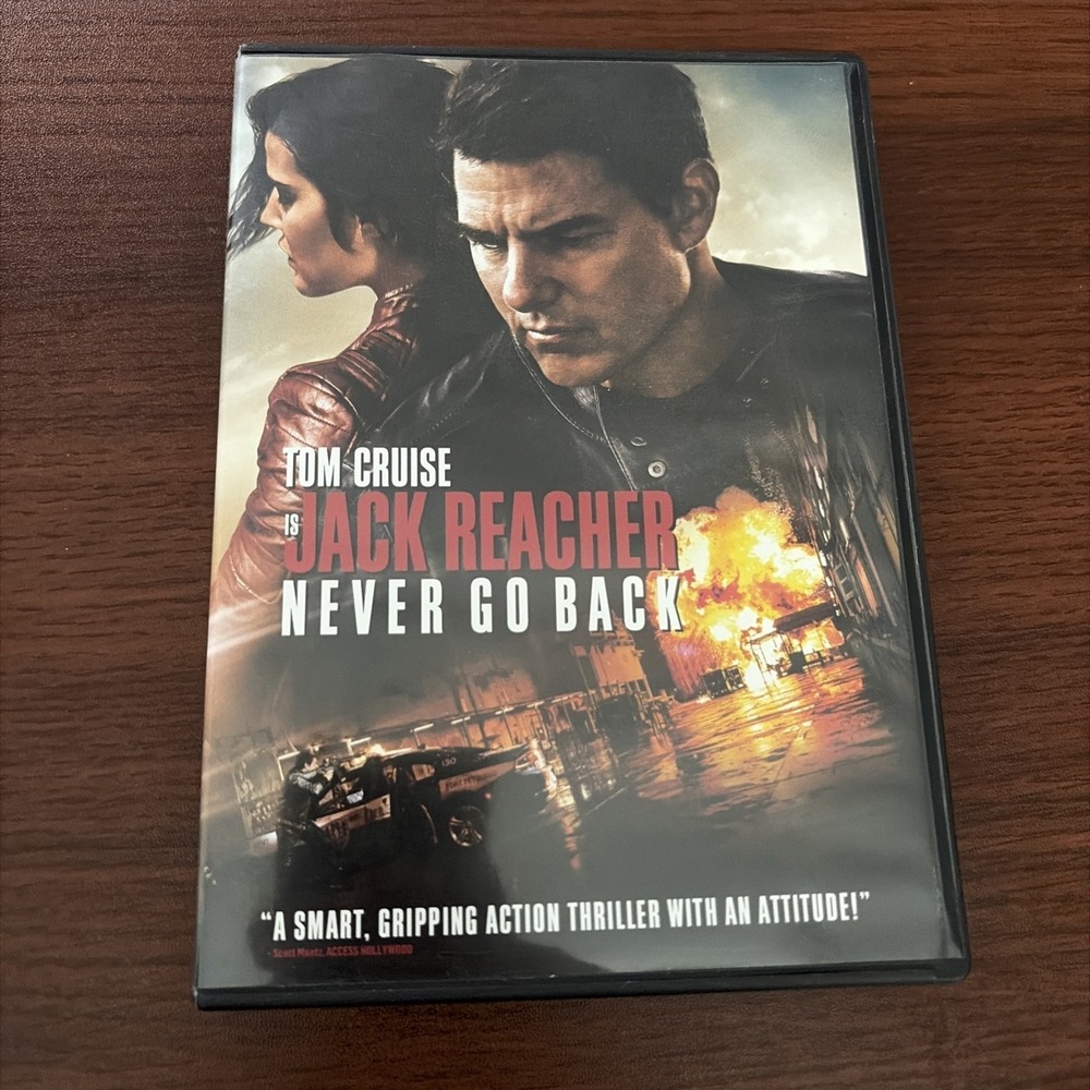 Jack Reacher Never Go Back DVD Tom Cruise Action Thriller Movie 2016 Paramount